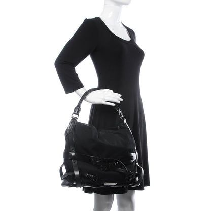 Burberry Canvas Bridle Calfskin Medium Lynher Hobo Black 2 of 6