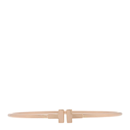 Tiffany 18K Rose Gold Narrow T Wire Bracelet 1 of 4
