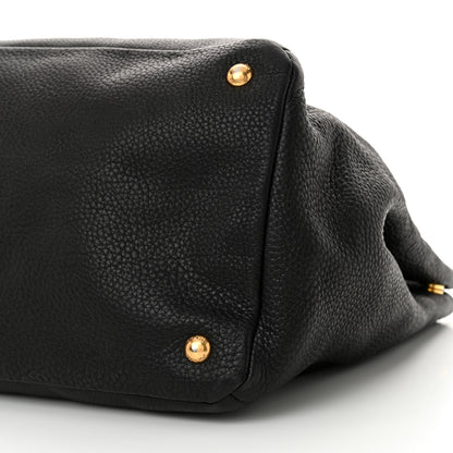 Prada Vitello Daino Tote Black 10 of 13