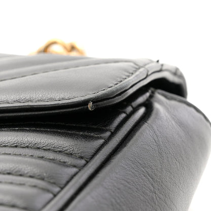Gucci Calfskin Matelasse Small GG Marmont Shoulder Bag Black 13 of 14