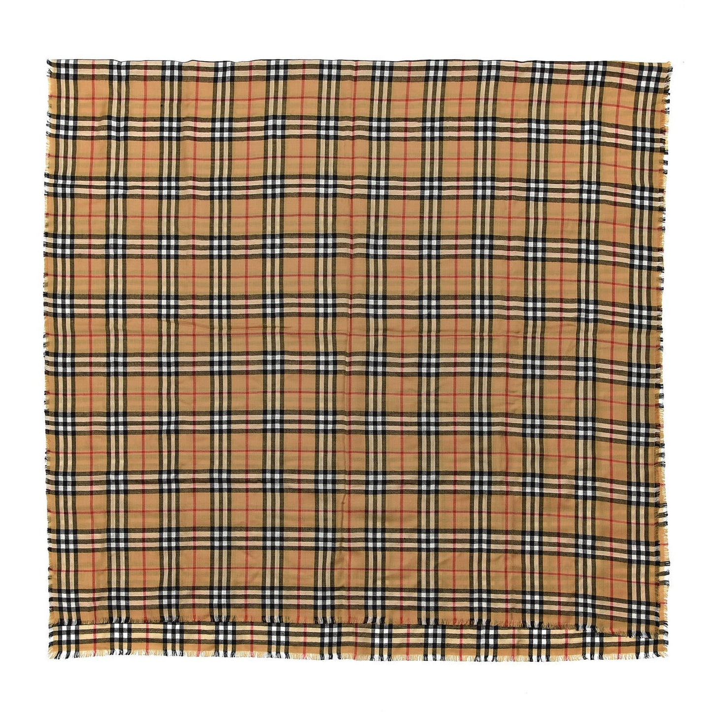 Cashmere Vintage Check Scarf Antique Yellow