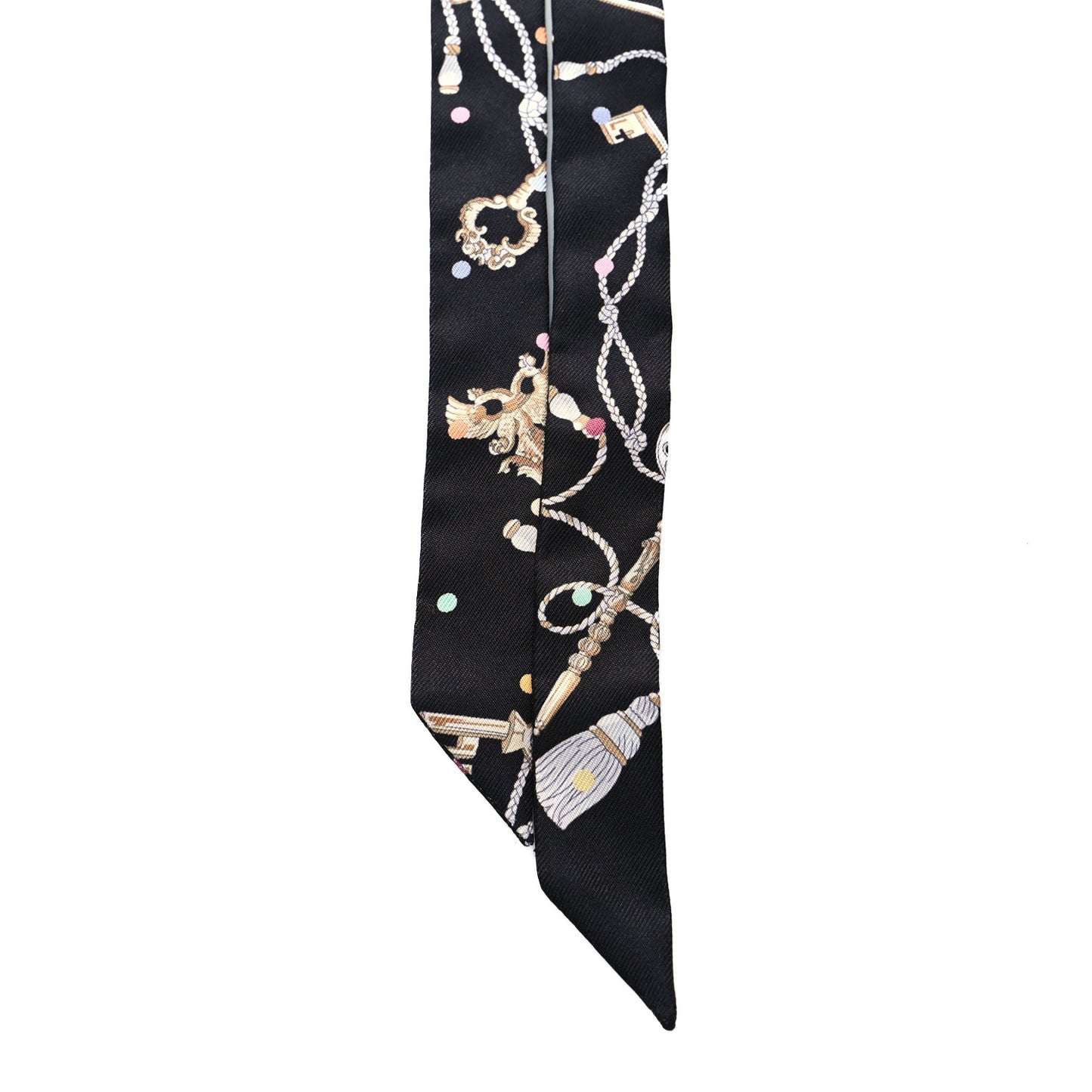Silk Les Cles A Pois Doll Twilly Black Beige Rose