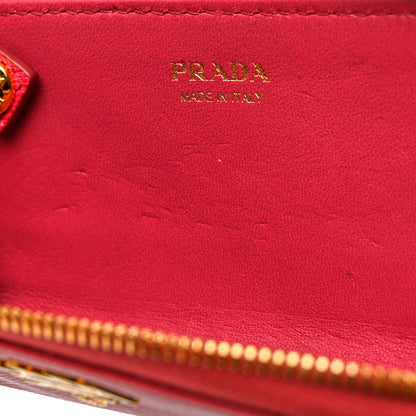 Prada Saffiano Metal Zip Around Key Holder Peonia 8 of 10