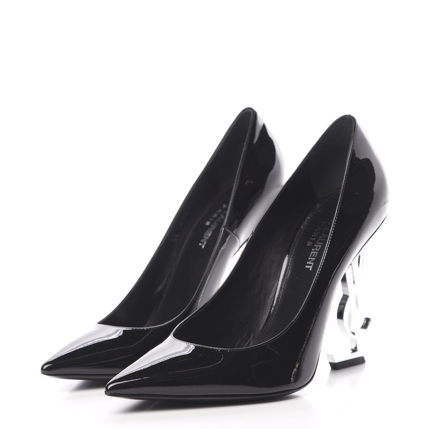 Saint Laurent Patent Opyum 110 Pumps 37.5 Black SIlver 3 of 10