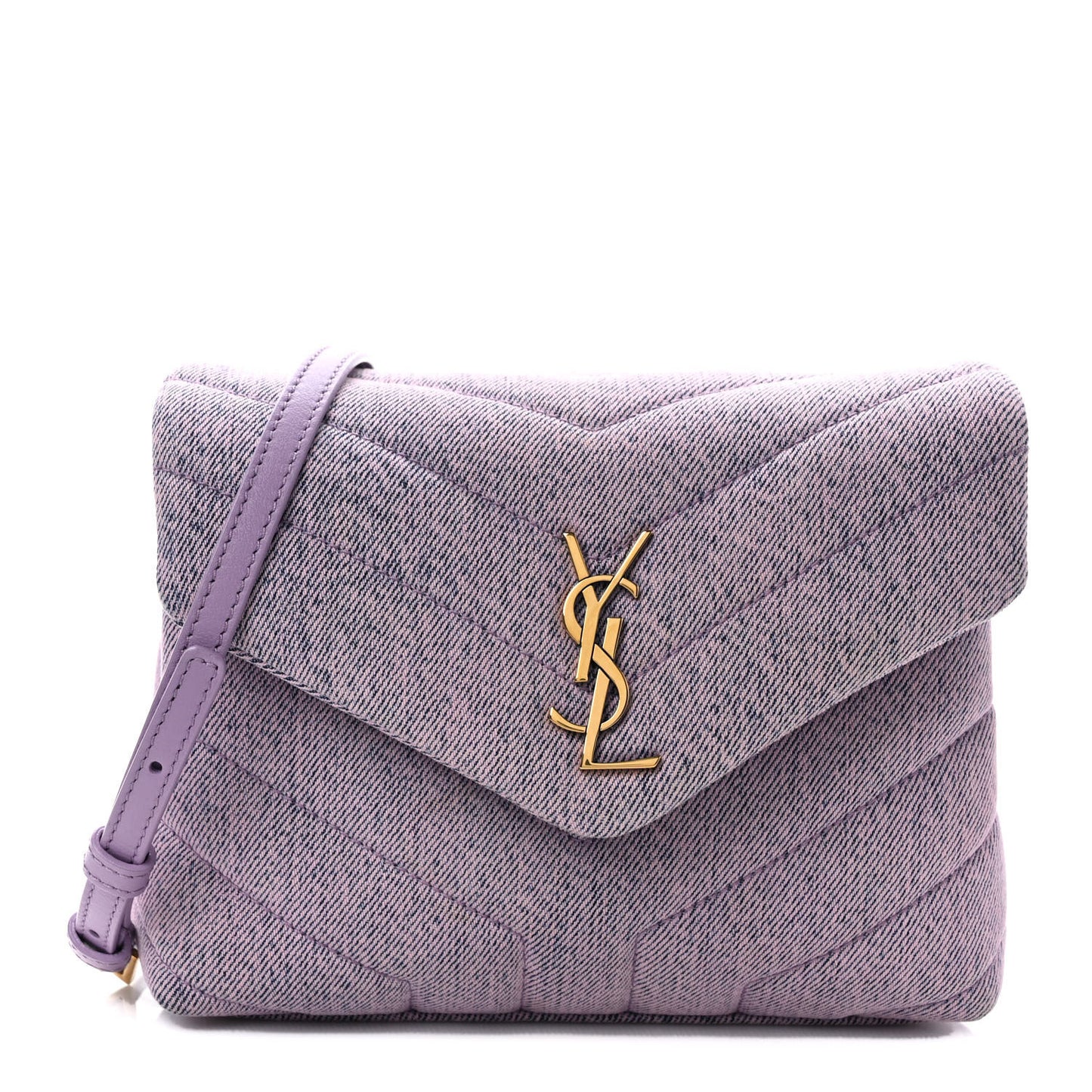 Denim Y Quilted Monogram Toy Loulou Crossbody Bag Bleached Lilac