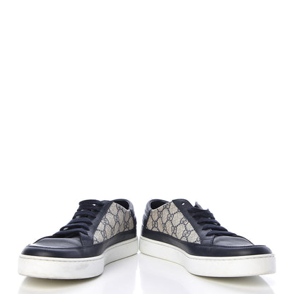 Gucci GG Supreme Monogram Calfskin Mens Low Top Sneakers 6 Blue Beige 5 of 14