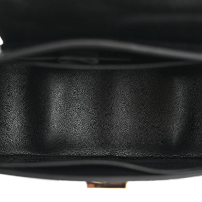 Versace Calfskin Crocodile Embossed Greca Goddess Mini Top Handle Bag Black 5 of 13