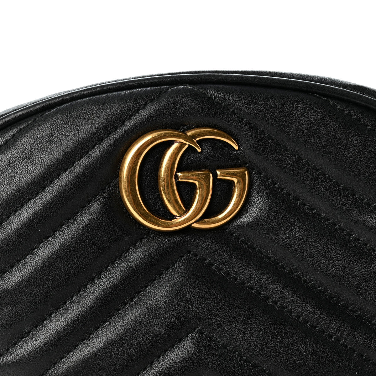 Gucci Calfskin Matelasse GG Marmont Belt Bag 85 34 Black 7 of 11