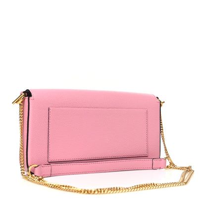 Valentino Garavani Grainy Calfskin Vlogo Pouch With Chain Candy Rose 3 of 10