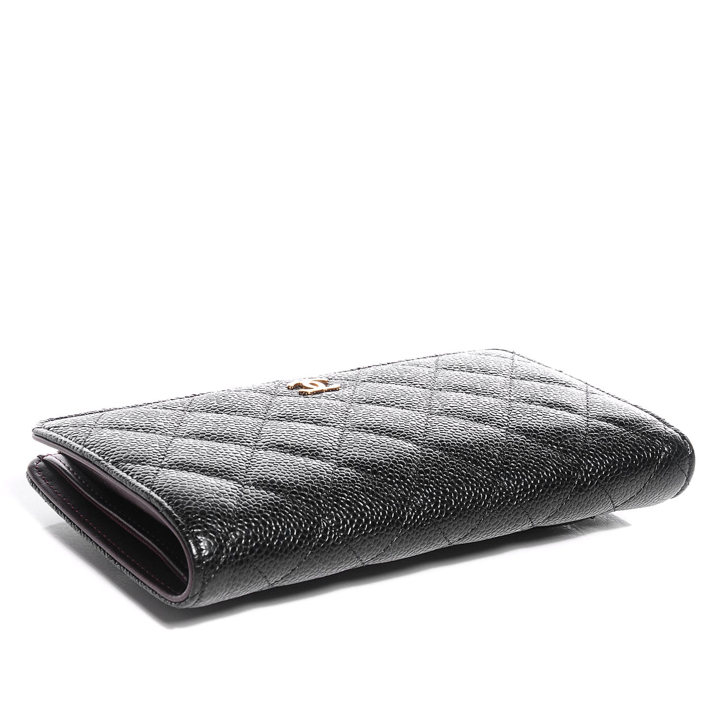 Caviar Quilted Yen Wallet Black