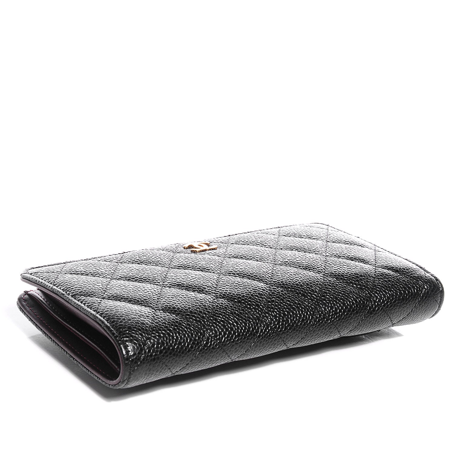 Chanel Caviar Quilted Yen Wallet Black 4 of 9
