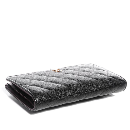Chanel Caviar Quilted Yen Wallet Black 4 of 9