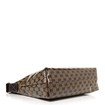 Gucci Crystal Monogram Large Flat Messenger Bag Dark Brown 3 of 13