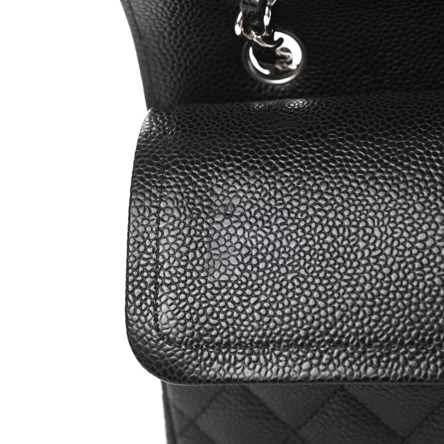 Caviar Quilted Small Double Flap Black