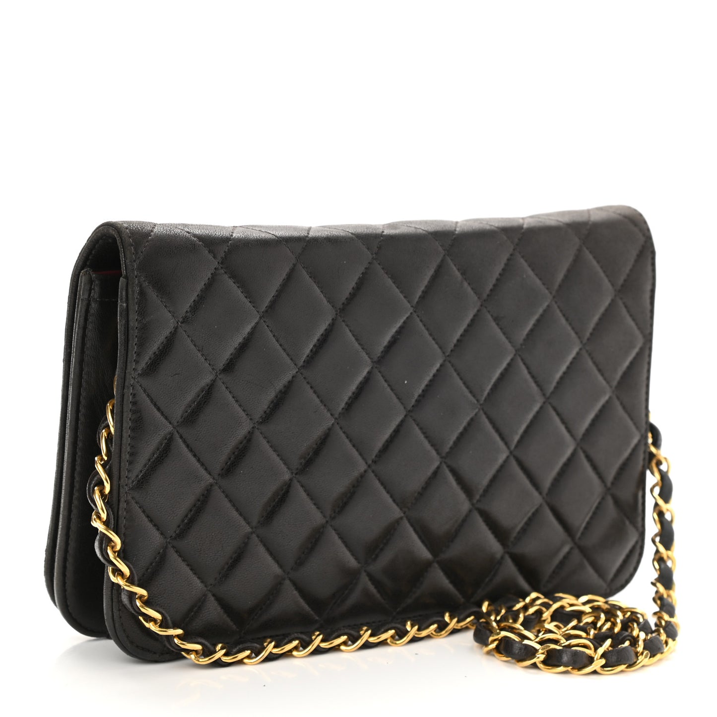 Lambskin Quilted Small Single Flap Bag Black