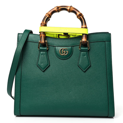 Gucci Wonka Grain Calfskin Small Diana Tote Bag Green Yellow Fluo 1 of 9