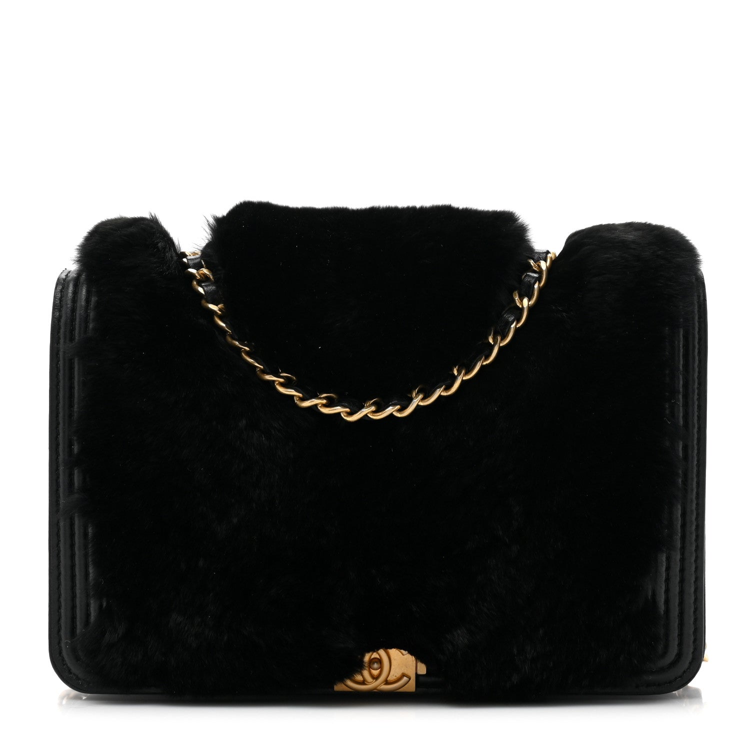 Chanel Orylag Lambskin Boy Wallet On Chain WOC Black 1 of 13