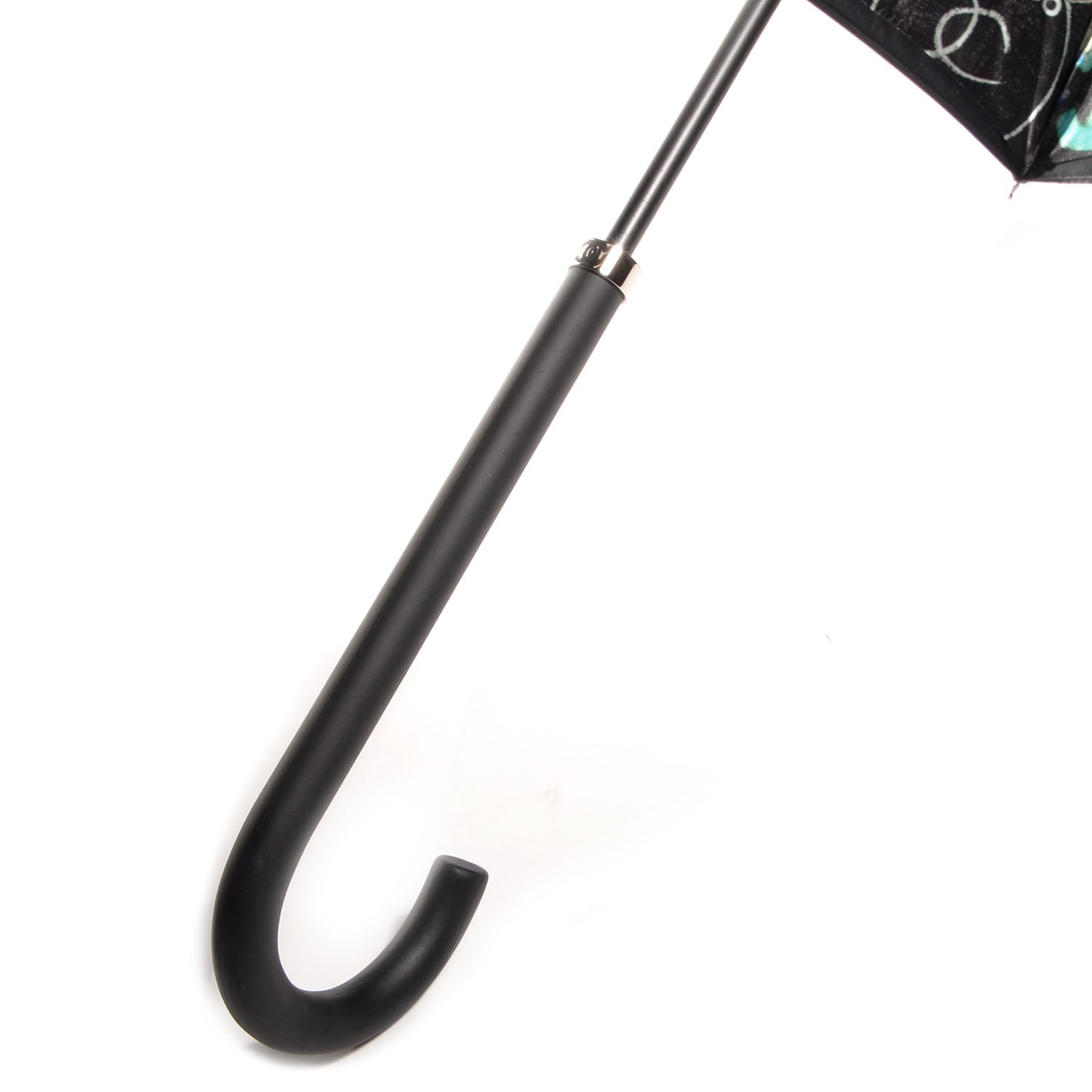Chanel Coco Mademoiselle CC Graffiti Umbrella Blue Black 8 of 10