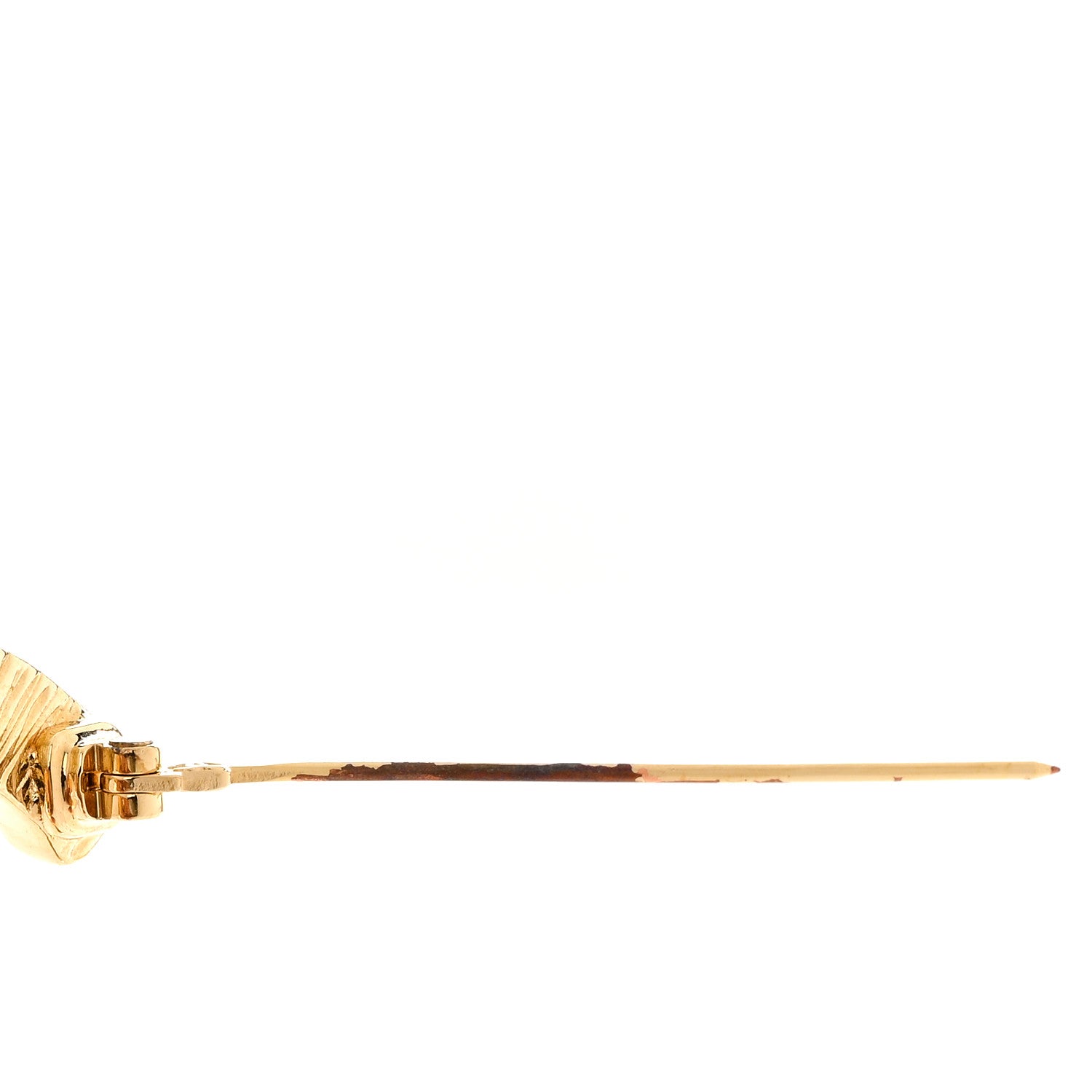 Chanel Metal Textured CC Brooch Light Gold 5 of 6