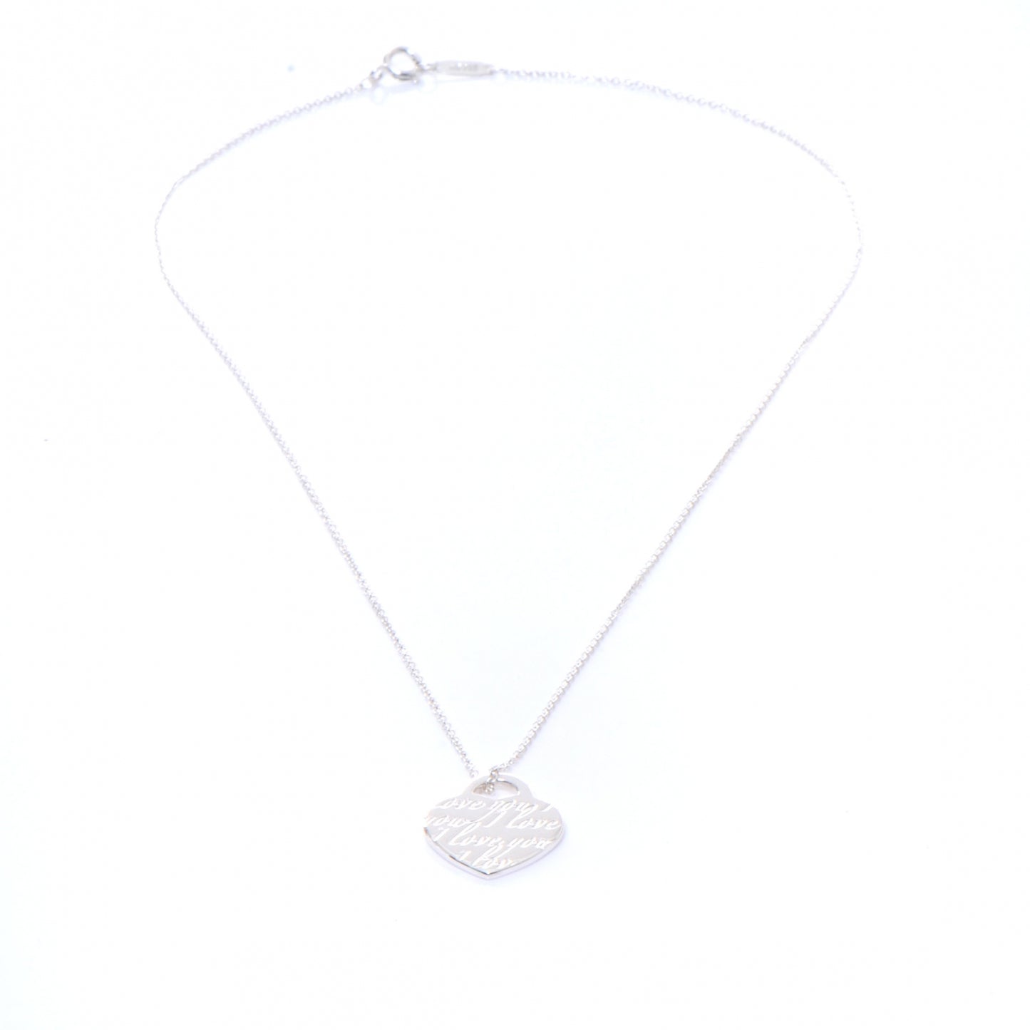 Sterling Silver I Love You Heart Tag Pendant