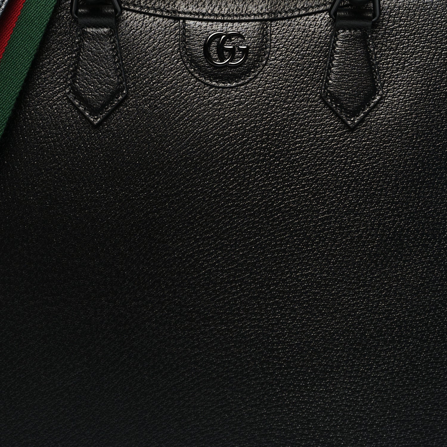 Gucci Textured Dollar Calfskin Web Monochrome Large Diana Tote Bag Black 9 of 11