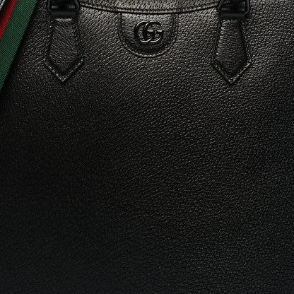 Gucci Textured Dollar Calfskin Web Monochrome Large Diana Tote Bag Black 9 of 11