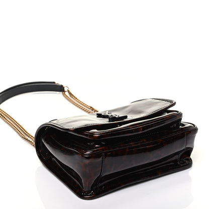 Saint Laurent Patent Monogram Baby Niki Chain Satchel Tortoiseshell 4 of 9