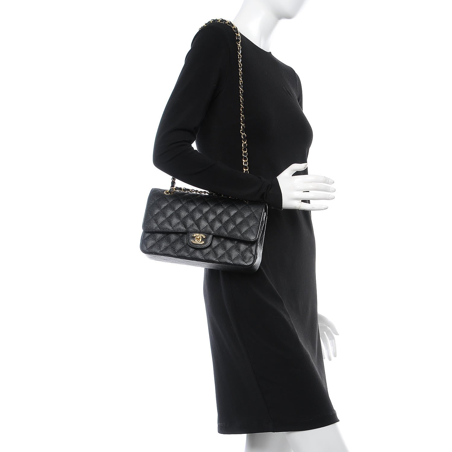 Chanel Caviar Quilted Medium Double Flap Black 2 of 11