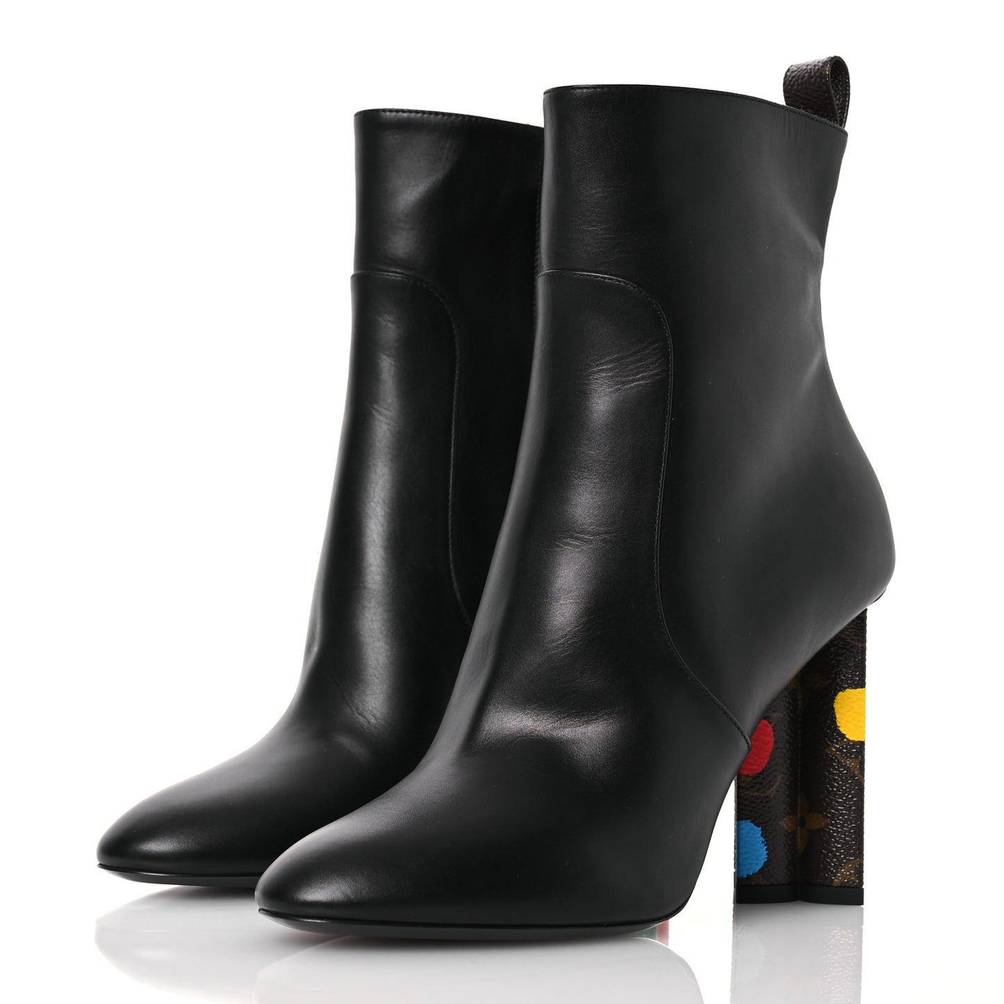 LV X YK Calfskin Monogram Silhouette Ankle Boots 38 Black