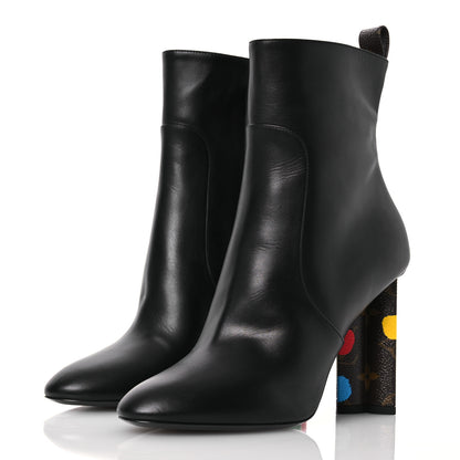 Louis Vuitton LV X YK Calfskin Monogram Silhouette Ankle Boots 38 Black 3 of 16