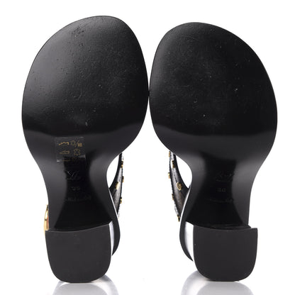 Louis Vuitton Calfskin Monogram Passenger Heeled Sandals 36 Black Rose 5 of 9