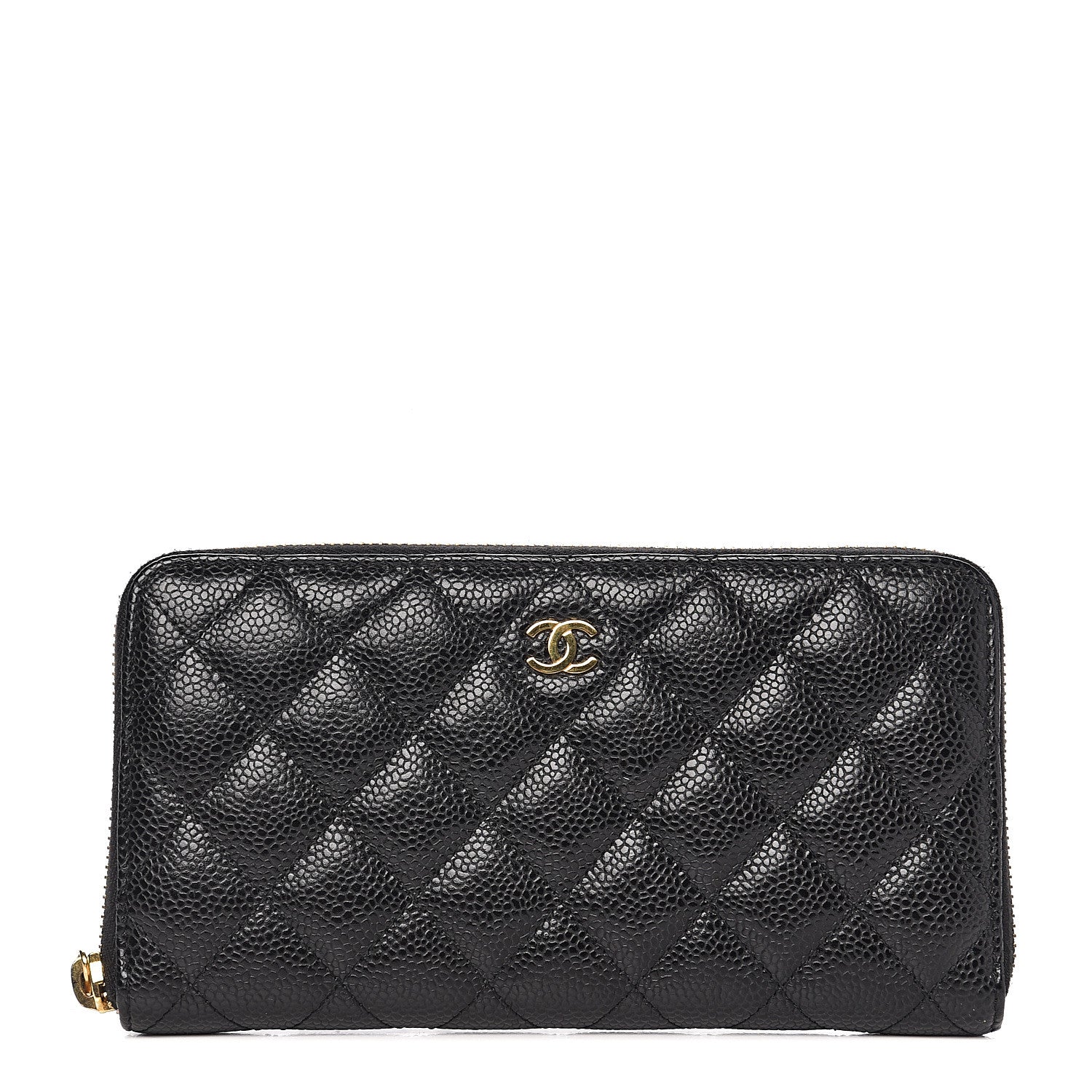 Chanel Caviar Quilted Large Gusset Zip Around Wallet Black 1 of 7