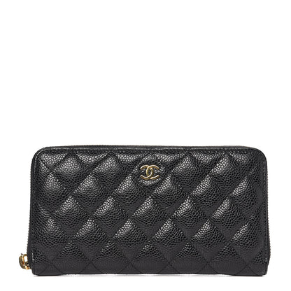 Chanel Caviar Quilted Large Gusset Zip Around Wallet Black 1 of 7