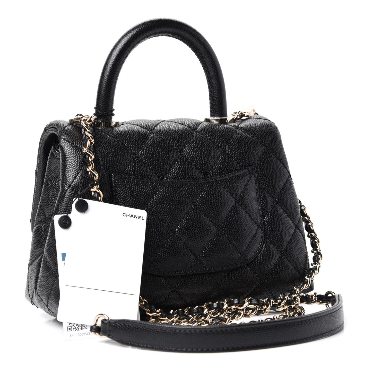 Caviar Quilted Extra Mini Coco Handle Flap Black