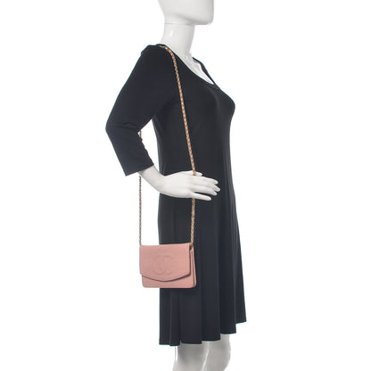 Chanel Caviar Timeless CC Wallet On Chain WOC Pink 2 of 12