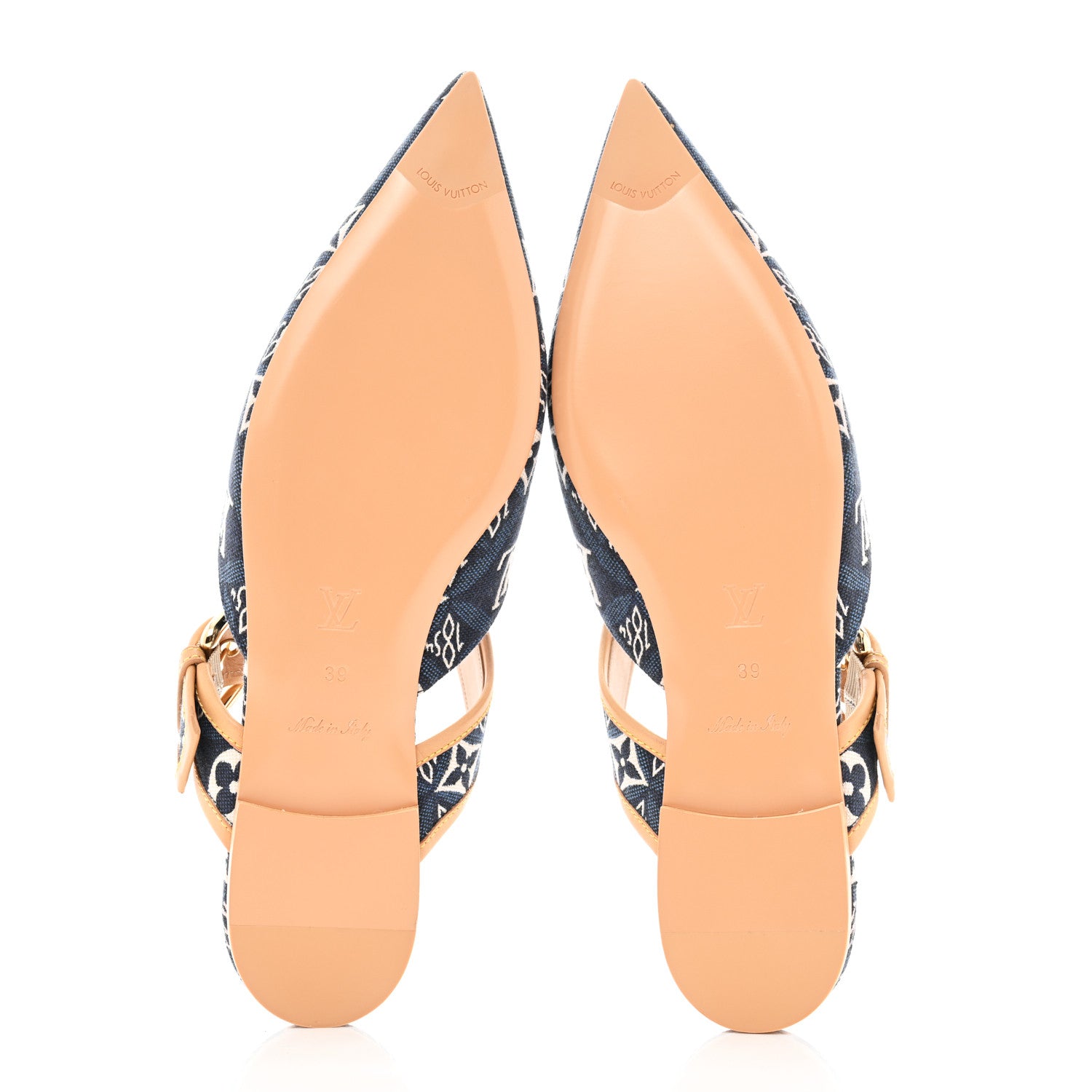 Louis Vuitton Jacquard Since 1854 Sofia Flat Mules 39 Blue 5 of 9