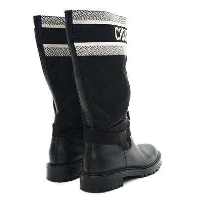 Christian Dior Calfskin Technical Fabric D-Major Boots 39 Black White 5 of 9
