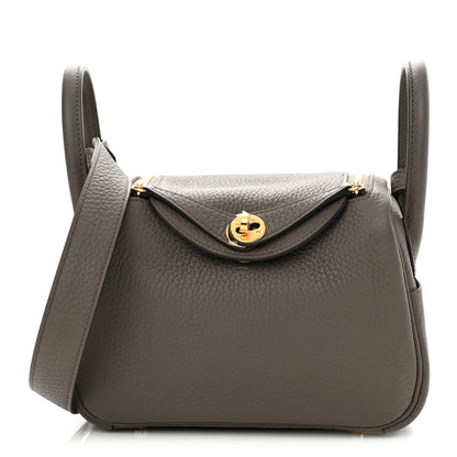Hermes Taurillon Clemence Mini Lindy 20 Etain 1 of 11