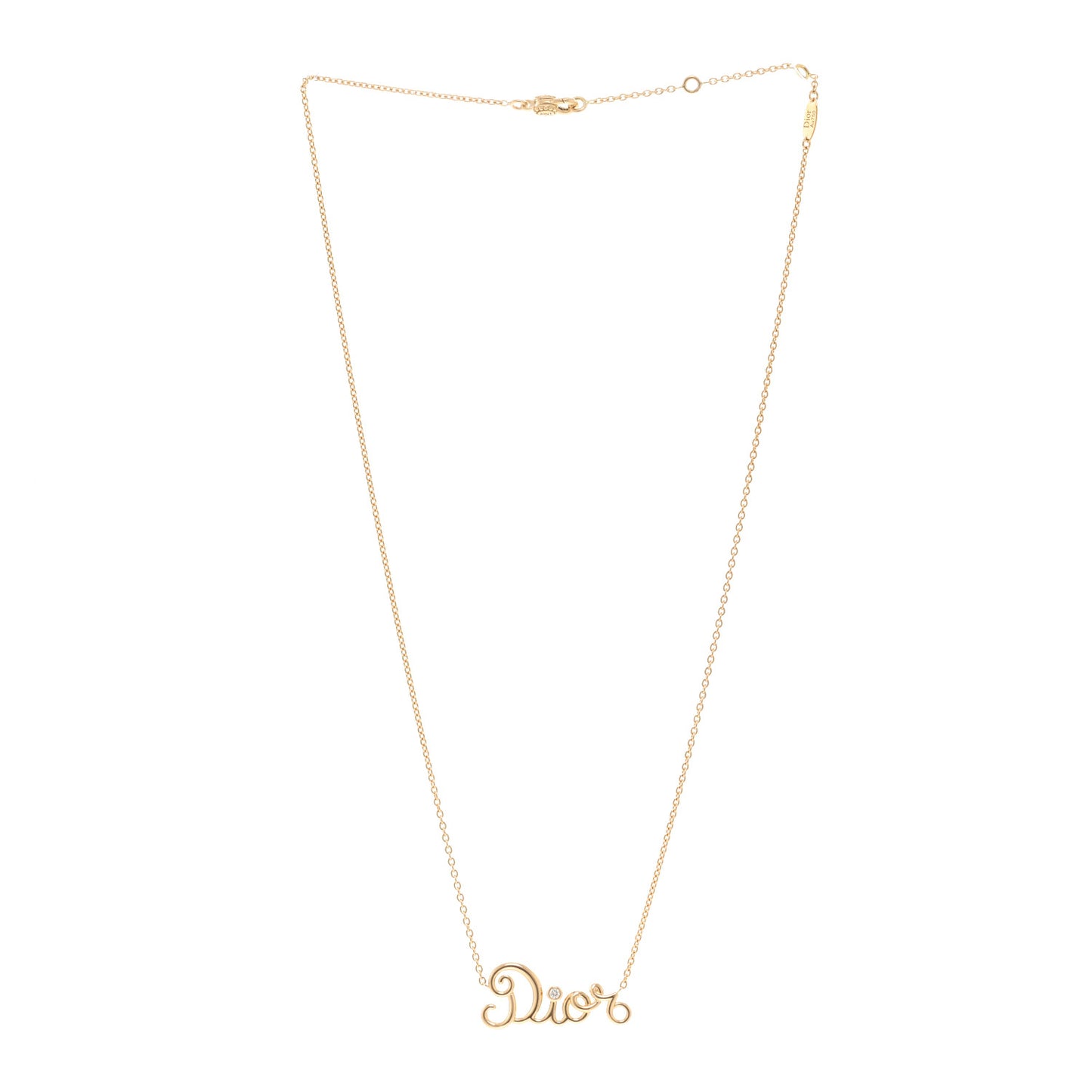 18K Yellow Gold Diamond Dioramour Pendant Necklace