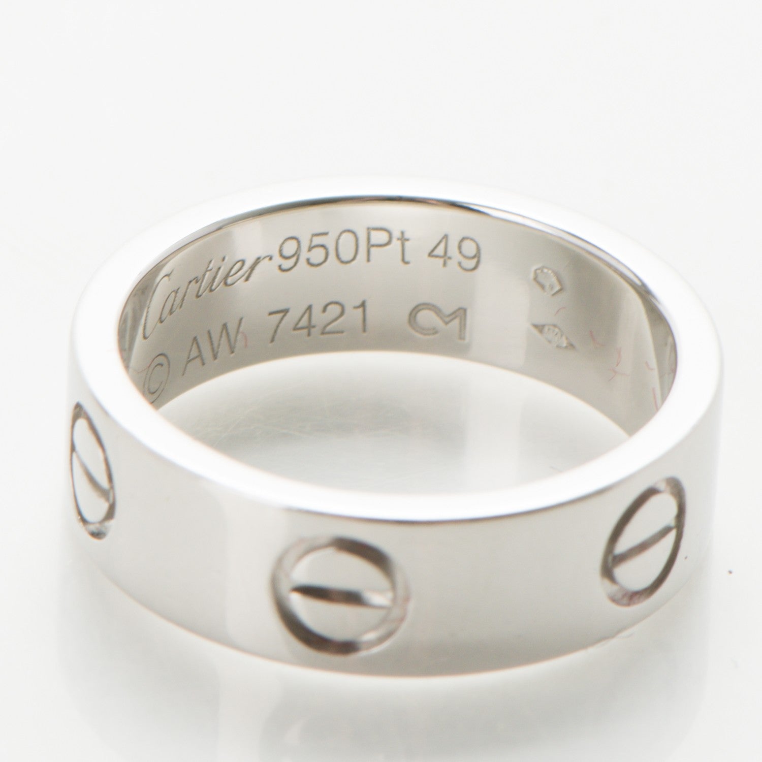 Cartier Platinum 5.5mm LOVE Ring 49 4.75 4 of 5