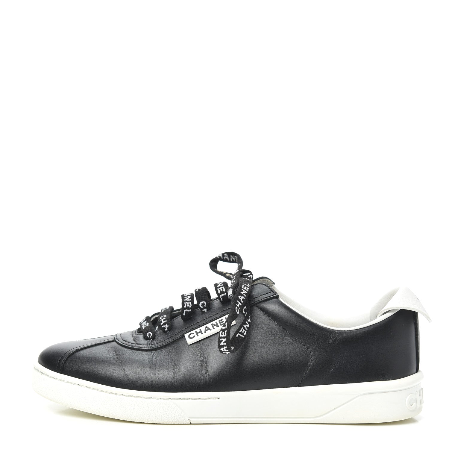 Chanel Calfskin CC Womens Sneakers 37 Black 1 of 7