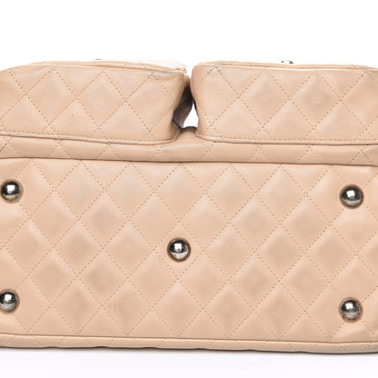 Chanel Calfskin Quilted Large Cambon Multipocket Reporter Beige Black 8 of 15