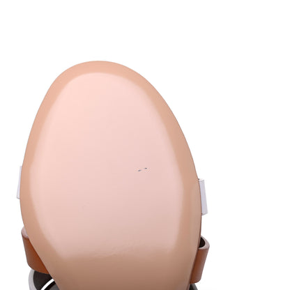 Hermes Calfskin Amica Sandals 35 White Natural 9 of 10