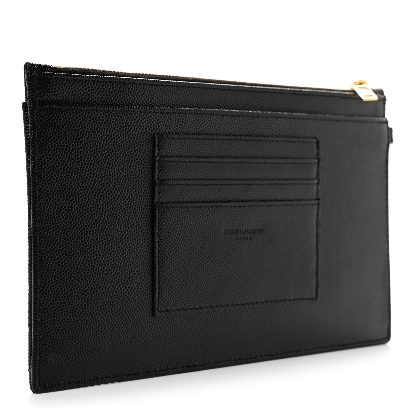 Grain De Poudre Chevron Monogram Large Bill Pouch Black