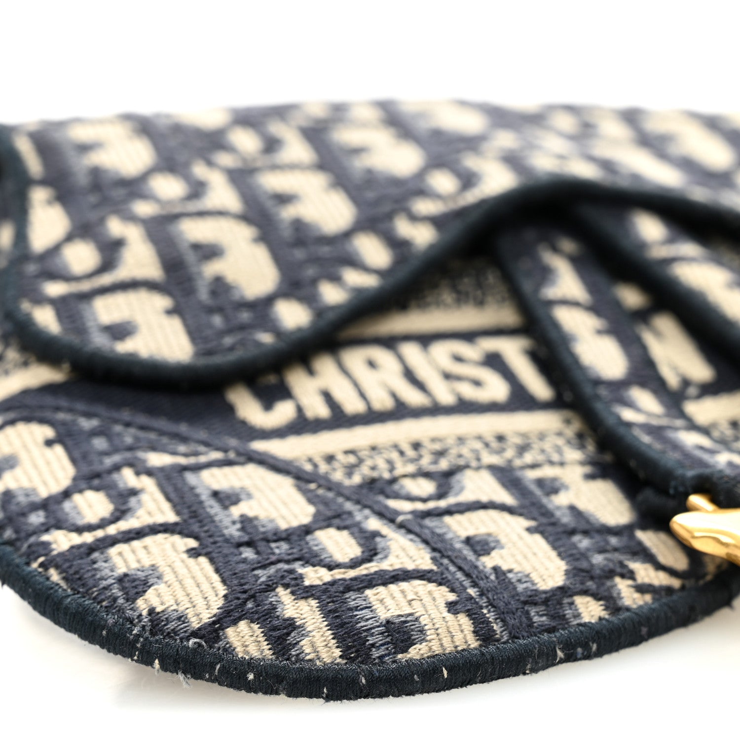 Christian Dior Oblique Embroidered Saddle Belt Pouch Blue 9 of 11
