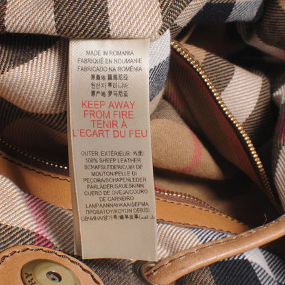 Burberry Leather Large Drawstring Tote Light Brown 10 of 10