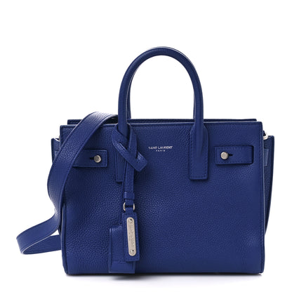 Saint Laurent Grained Calfskin Nano Supple Sac De Jour Flash Blue 1 of 11