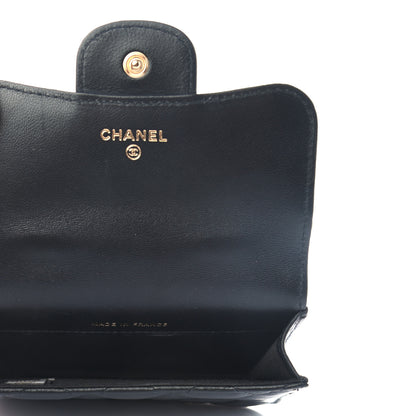 Chanel Lambskin Quilted Top Handle Flap Coin Purse With Chain Black 5 of 9