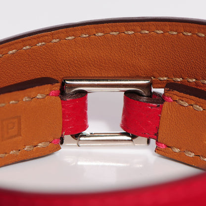 Hermes Epsom Rivale Double Tour Bracelet M Rouge Casaque 5 of 9