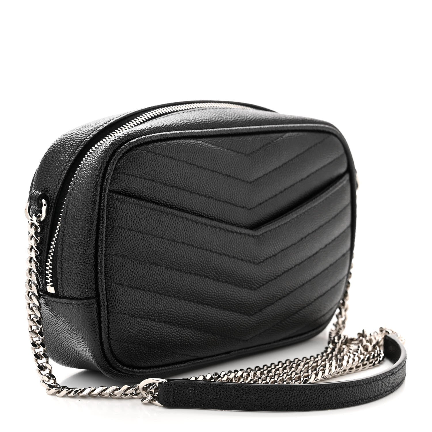 Saint Laurent Grain De Poudre Matelasse Monogram Mini Lou Camera Bag Black 3 of 10